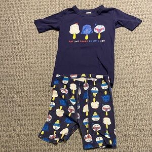 Hanna Andersson Kids Pajama Set - Navy with Multicolor Helmets